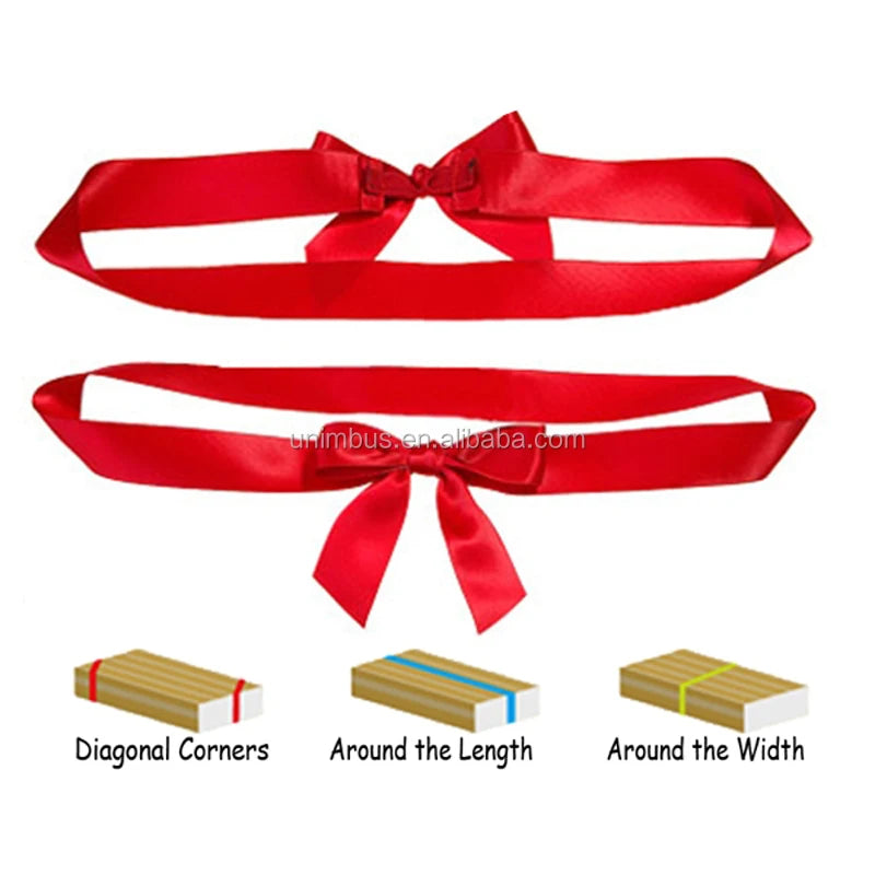 Pre-Tied Elastic Satin Packing Ribbon Bows Red Christmas Loop/Gift Wrapping Ribbon Bows Gift Bows Package Bows Ribbon Bows