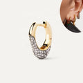 FUAMAY Aretes Argollas Hipoalergenicos Zircon Wholesale Women Western 925 Silver Earring Pave Duna Single Hoop Earrings
