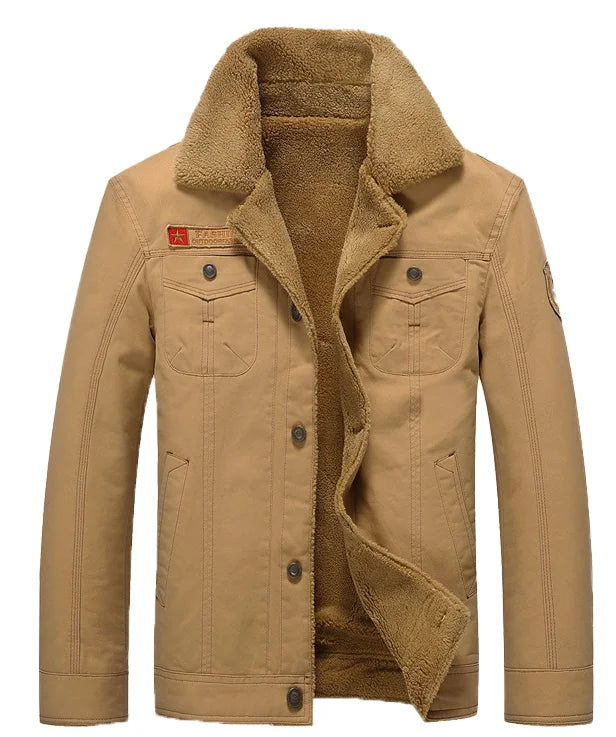 Hot Sell Winter Bomber Jacket Pilot  Fur Collar  Jackets  Mens Jacket Size 5xl