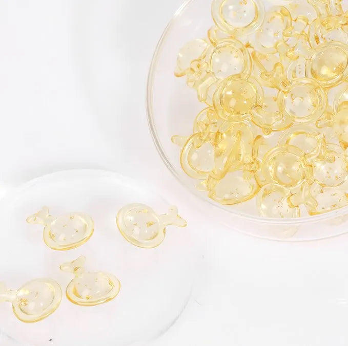 Private Label 24K Gold Serum Capsule Anti Aging Anti Wrinkle Face Repairing Serum With Ceramide Capsule