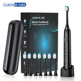 IPX7 Rechargeable Automatic Sonic Electric Toothbrush for Adults with 5 Modes Teeth Care and 8 Brush Heads