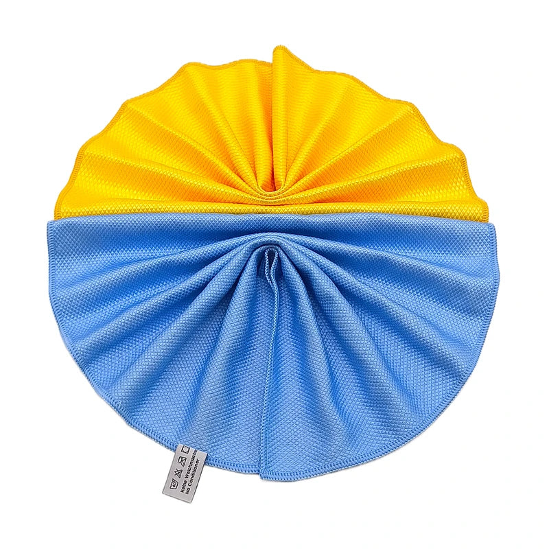 280GSM 300GSM Hot Selling Antimicrobial Eco-Friendly Square Car Glass Wash Clean Fish Scale Microfiber Quick Dry No Water Trace