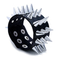 Wholesale Men Jewelry Punk Rock Plastic Spike Accessories Men Bracelets Unisex Cool PU Leather Bracelet