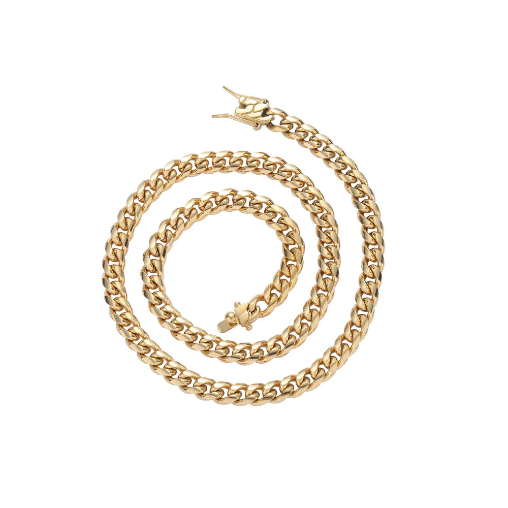 SC003 6mm Stainless Steel Geometric Cuban Link Hip Hop Chain Necklace-Trendy Anniversary Gift