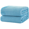 Modern Solid Color Floral Character Super Soft Dyed Polar Flannel Fleece 100% Polyester Striped Throw Plush Blanket for Sofa