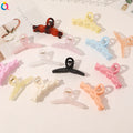 QIYUE Large Hair Claw Clip for Women with Thick Hair Transparent or Matte Plastic Twist Design