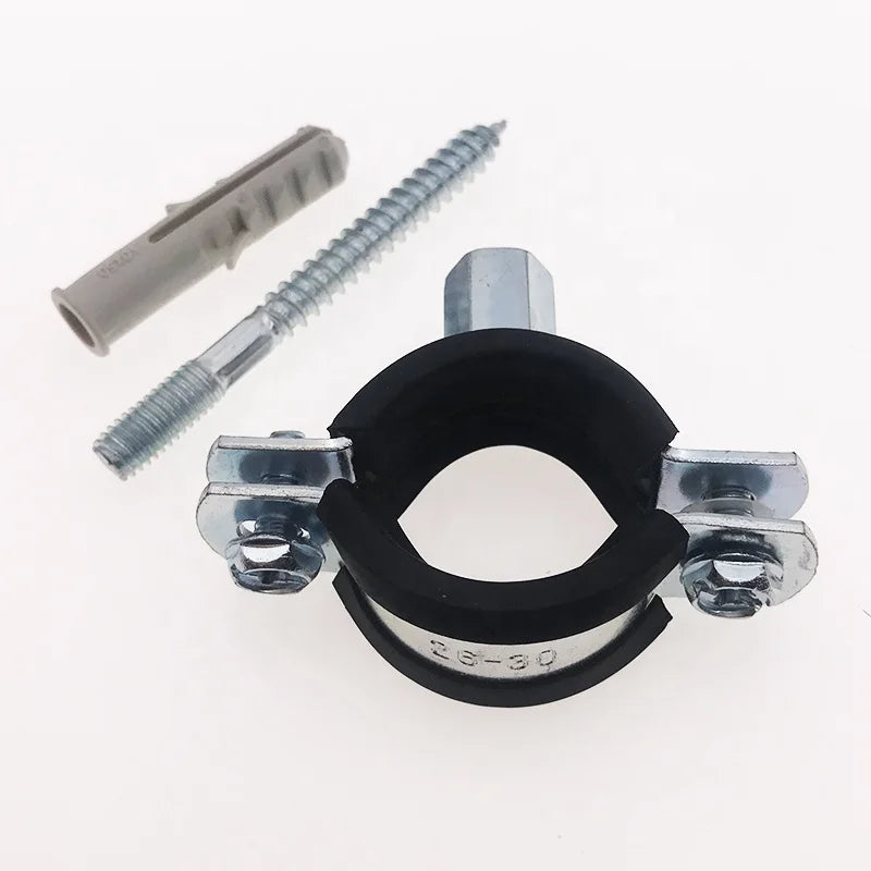 2026 Quick Release M8+10 Rubber Pipe Hanger Perforated Clamps Carpenter Tools M10 Welded Nut Pipe Supporting