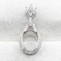 Sterling Silver 9*11mm Semi Mount Pendant Empty Frame Blank Support Setting S925 Base Holder Without Center Stone for DIY Inlay