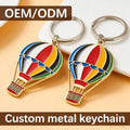 Wholesale Custom Vintage Style Enamel Keychain Colorful Hot Air Balloon Metal Key Rings Promotional Souvenir Gifts