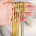 2023 18k Gold Plated 5mm 4mm PVD Bulk Cuban Heart Long Chains Choker Blade Flat Snake Chain Stainless Steel Necklaces Wholesale