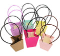 Waterproof Kraft Paper Flower Carry Bag with Offset Printing Recyclable Craft Gift