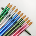 Wholesale Mental Handle Salon Nail Tools Reusable Chrome Mirror Acrylic Nail Art Powder Silicone Nail Brush