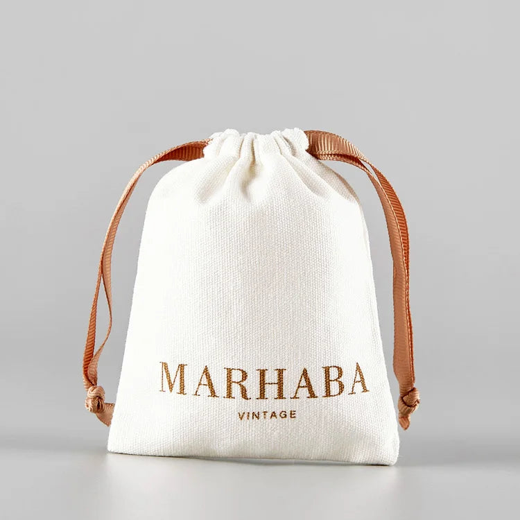 Custom ECO Friendly Gift Jewelry Packaging Organic Drawstring Dust Bag Muslin Cotton Pouch Bag with logo Wholesale for Christmas
