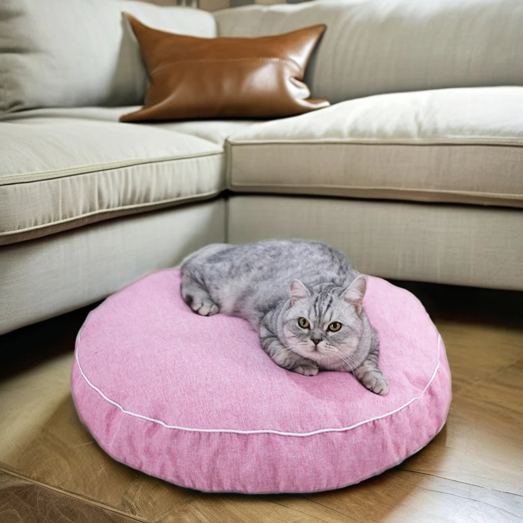 Large Round Waterproof Dog Bed for Cats Washable Pet Furniture with Removable Feature for Small Giants