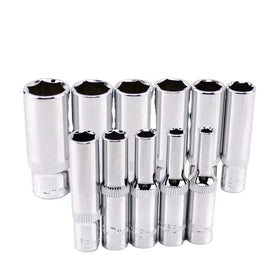 11 Pcs 1/4 Inch Drive Deep Socket Set Crv Hand Tools 6 Point Long Socket Hex Repair Tool
