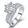 Luxury D Color Round Brilliant Cut 5ct Full Moissanite Engagement Ring in 925 Sterling Silver
