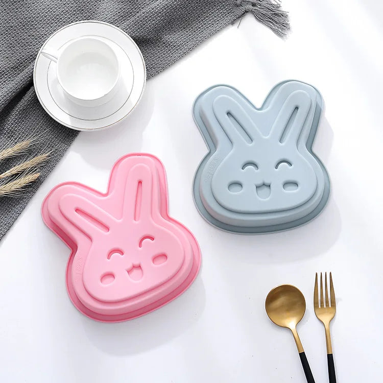 6 "Easter Bunny Rabbit Shape Silicone Baking Pan Cake Mold Oven Baking Tool