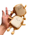 Food Plush Coin Purse Bread Wallet Keychain Mini Zipper Purse Toast Key Chains Plush Toys Pendant Earphone Storage Bag Key Rings