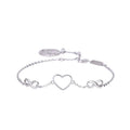 Romantic Adjustable 925 Sterling Silver Love Heart Infinity Charm Bracelet Fine Jewelry for Lovers Couple