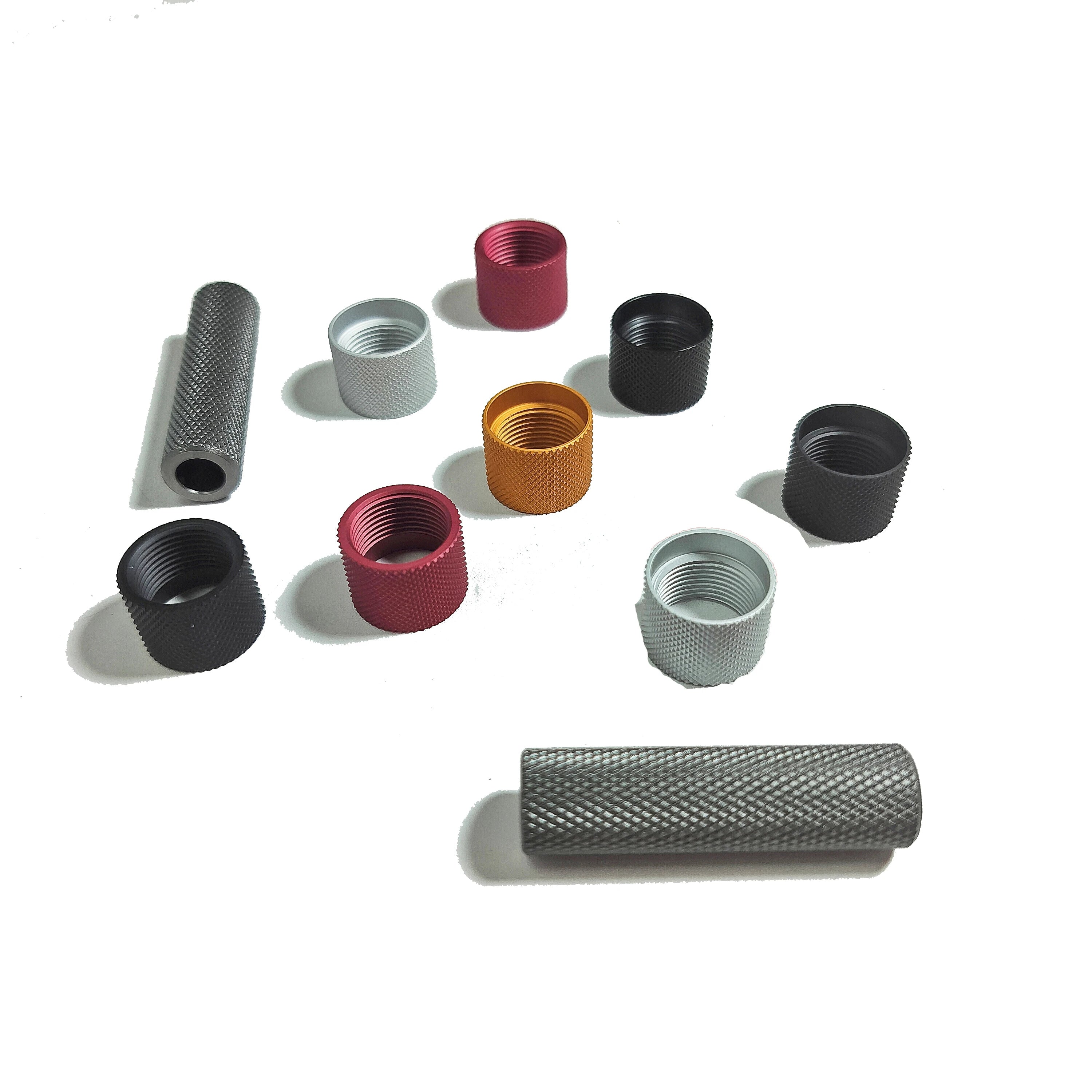 Custom Knurled Aluminum Anodized BushingCNC Lathe Machiningdiamond Knurl Spaceraluminum Long Knurled Sleeve