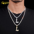 Worldwide Shipping Fashion Pendant 925 Sterling Silver VVS Moissanite Letter Pendant Men Hip Hop Jewelry Pendant Necklace