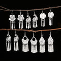 24 Style Boho Carved Drop Earrings Fashion Jewelry Gift Metal Ancient Silver Plated Tassel Hook Earrings for Women Girls