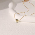 Chris April in Stock 316L Stainless Steel PVD Gold Plating square Gemstone Charm Synthetic Olivine Necklace