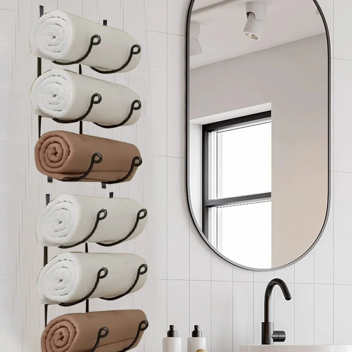 Multifunctional Red Wine Bathroom Towel Holder Wall Mounted Iron Cross-Border Rack Popular Multilayer Design for Kitchen Metal