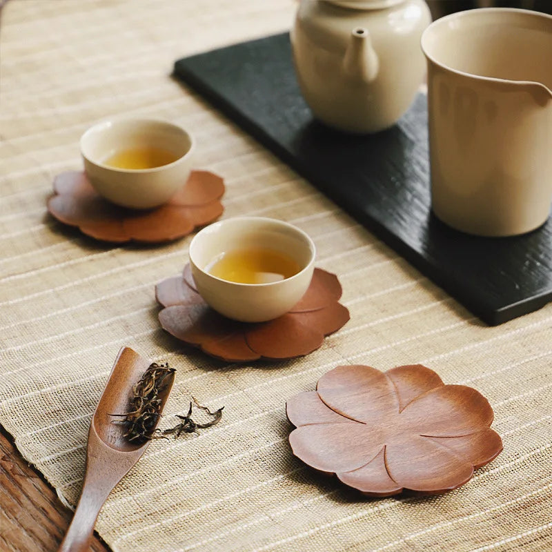 Mug Coaster Wooden Coffee Tea Cup Coaster Insulation Mat Kitchen Placemat Bowl Pads Teapot Coasters Restaurant Home Table Decor