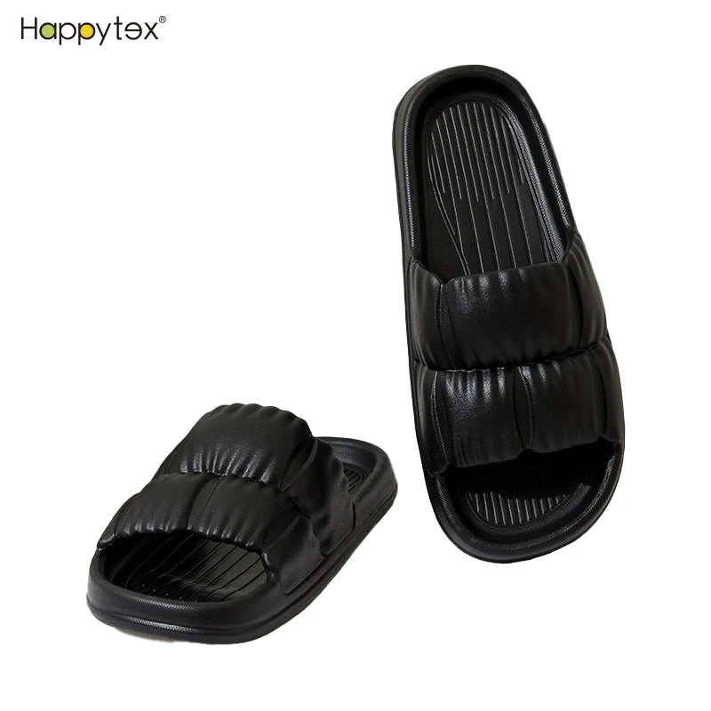Summer Petal Couple Soft Outsole Anti Slip Comfortable Cloud Sliders Sandals EVA White Slippers for Women Home Bathroom Hotel