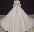 4300# Real Photos Off-Shoulder Elegant Sweetheart 3/4 Long Sleeve Lace Bridal Gowns Plus Size Wedding Gown Wedding Dress