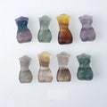 Diy Natural fluorite carving women-shaped crystals Healing stones crafts mixed colors for Home Decoration and Gifts