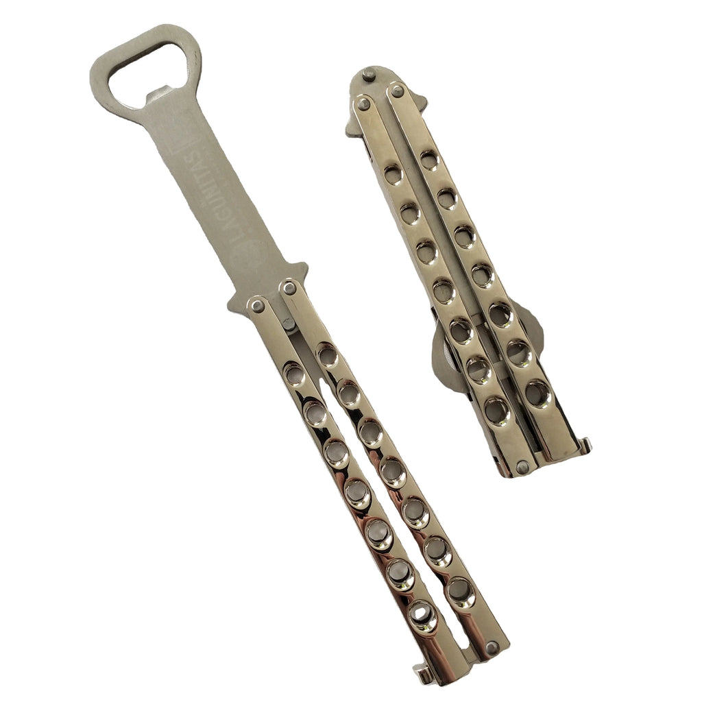 Custom Logo Laser Engraved Heavy Metal Bar Blade Speed Opener Stainless Steel Alloy Bartenders' Favorite Butterfly Bottle Opener