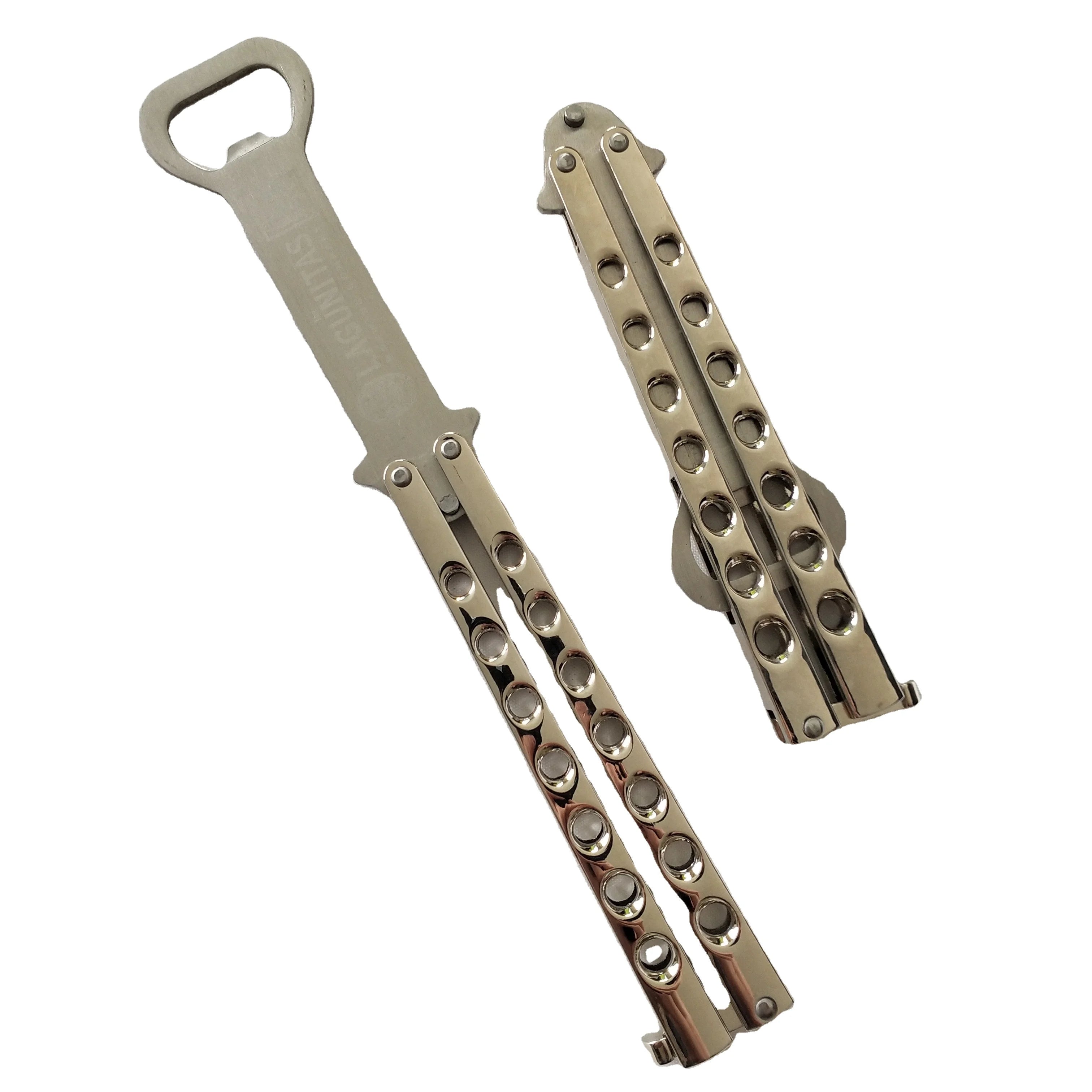 Custom Logo Laser Engraved Heavy Metal Bar Blade Speed Opener Stainless Steel Alloy Bartenders' Favorite Butterfly Bottle Opener