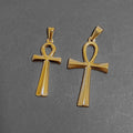 Vintage Africa Map Jewelry Ankh Cross Pendant Men Stainless Steel Egyptian Akhnaton Pharaoh King Tut Mummy Pendant