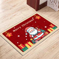 High Quality Polyester Crystal Velvet Merry Christmas Decoration Doormat Non-slip Mat Xmas Home
