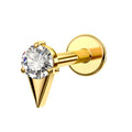 Toposh F136 Hypoallergenic Titanium Flat Back Stud G23 Earrings Tragus Cartilage Helix Conch Labret Piercing