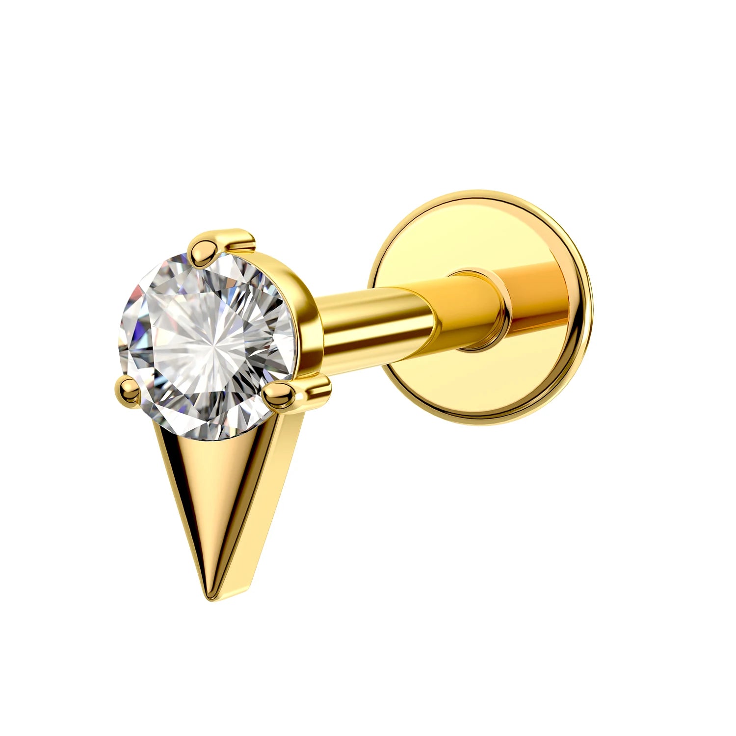 Toposh F136 Hypoallergenic Titanium Flat Back Stud G23 Earrings Tragus Cartilage Helix Conch Labret Piercing