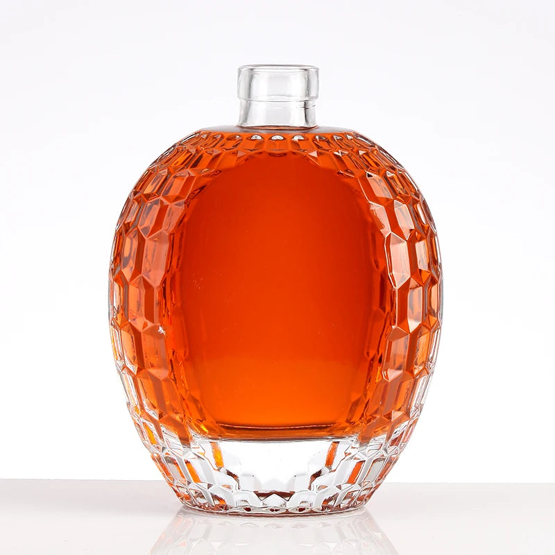 500 ml Honeycomb Shape Design Transparent Delicate Glass Bottles for Honey Bottles and Rum Bottles