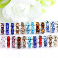 Crystal Metal Spacers for Jewelry Making DIY Earring Bracelets Accessories Rhinestone Rondelles Crystal Loose Spacer Beads