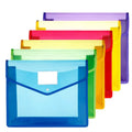 Office Home School Plastic File Folders Snap Button Expandable Envelope Folder Closure Durable Waterproof Folders
