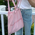 Stylish and Exquisite Pink Literary Canvas Storage Bag for Shopping