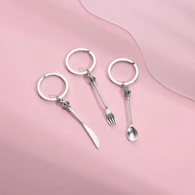 Wholesale Mini Crown Spoon Knife Fork Key Chain Kitchen Spoon Crown Pendant DIY Jewelry Metal Spoon Keychain Toys Souvenir Gift