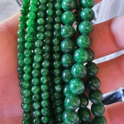 Wholesale African Jade Beads Loose Round Green Gemstone Beads for Jewelry Making