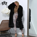 Janefur Long Style Unisex Loose Winter Windproof Real Fox Fur Coat