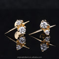 Starsgem 14K Yellow Gold Round Diamond Stud Earrings Women's Fashion Jewelry