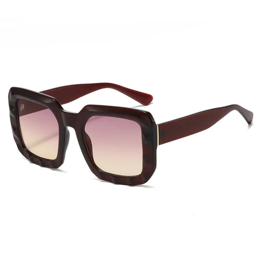 Rectangle Oversize Multi-Color Sun Protection Large Frame Gradient Sunglasses Beautiful Unisex Polygon Sunshades
