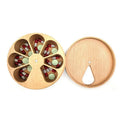 Portable Eco-Friendly Folding Mini Pocket Medicine Storage Case Rotatable 7 Compartments Wooden Pill Case Box for Travel