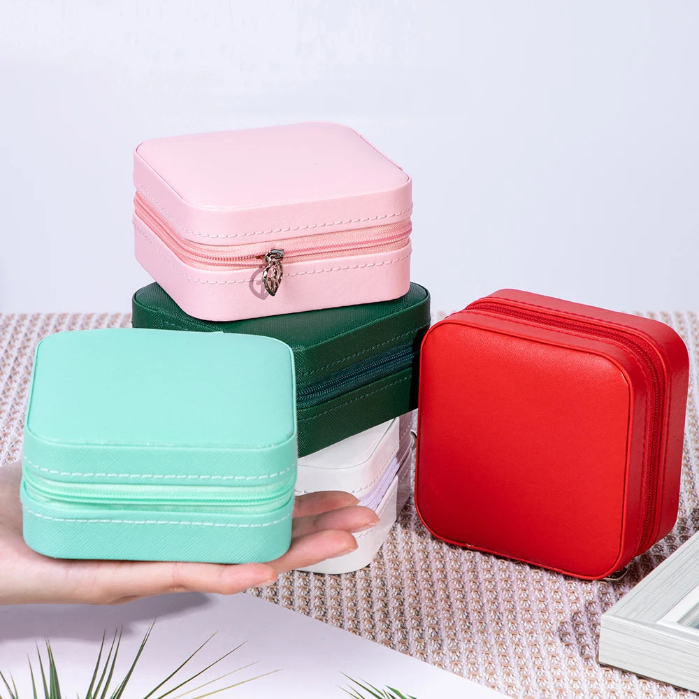 E457 Female Organizer Earrings Earstuds PU Leather Portable Jewelry Box Jewelry Packaging Gift Box Travel Jewelry Box