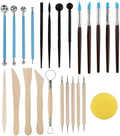 Hot Cake 24 Pcs/sets Clay Ceramic Tools Set Indentation Silicone Pen Carving Knife Professional Product Tools for Pottery